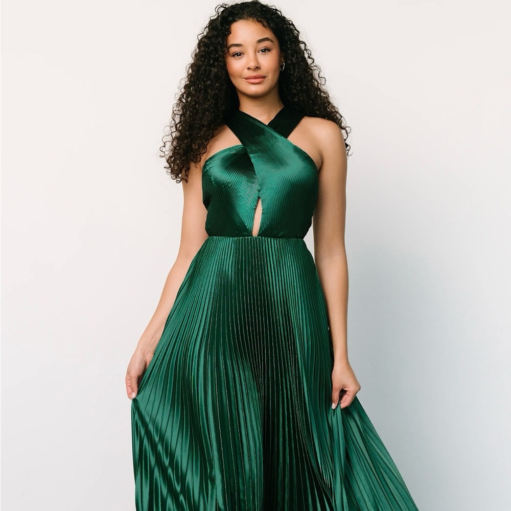 NWT Baltic Born Emerald Pleated Maxi Dress